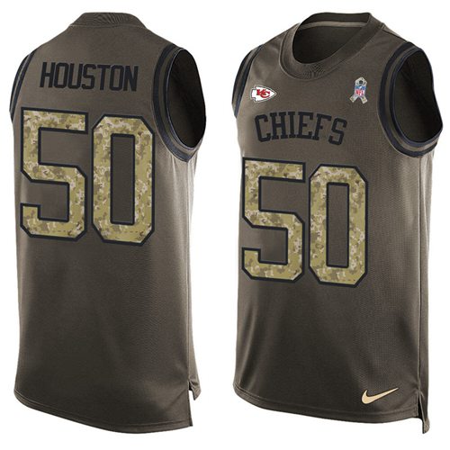 Nike Chiefs #50 Justin Houston Green Men's Stitched NFL Limited Salute To Service Tank Top Jersey - Click Image to Close